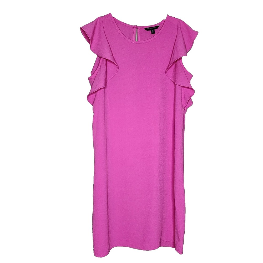 BANANA REPUBLIC Women's Flutter Sleeve Shift Dress Small Mini Pink Colorful